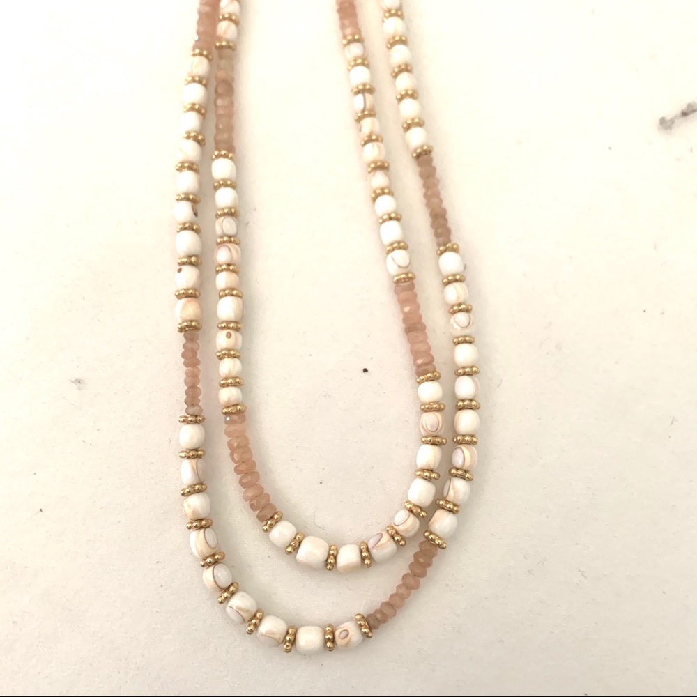 Conch, Peach Moonstone Necklace